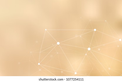 Light Yellow vector cover with spots, lines. Modern abstract colorful illustration with spheres and lines. Pattern can be used as texture of wallpapers.
