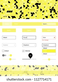 Light Yellow vector design ui kit with dots. Colorful Style guide with circles on abstract background. This sample is for your landing page.