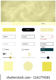 Light Yellow vector design ui kit with universe stars. Decorative ui kit design in abstract style with colorful sky. This template you can use for websites.