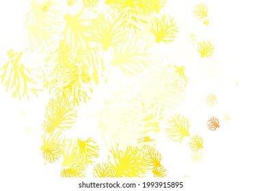 Light Yellow vector doodle background with branches. Sketchy doodles on white background. Textured pattern for websites, banners.