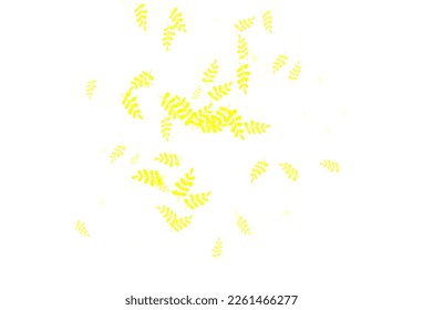 Light Yellow vector doodle layout with leaves. Creative illustration in blurred style with leaves. The best design for your business.