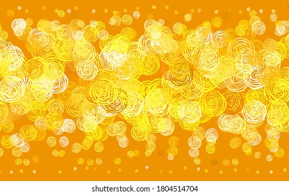 Light Yellow vector doodle pattern with roses. Doodle illustration of flowers in Origami style. The best design for your business.