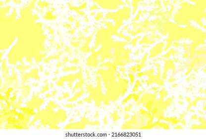 Light Yellow vector doodle pattern with leaves, branches. Illustration with doodles on abstract template. A new texture for your wallpaper design.