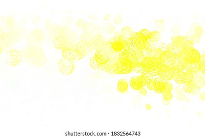 Light Yellow vector doodle template with roses. Colorful illustration in doodle style with flowers. Elegant pattern for your brand book.