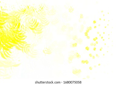 Light Yellow vector elegant pattern with leaves. Doodle illustration of leaves in Origami style with gradient. New template for your design.