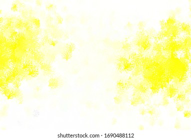 Light Yellow vector elegant pattern with leaves. Glitter abstract illustration with leaves and branches. The best design for your business.