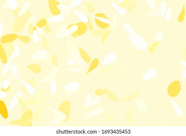 Light Yellow vector elegant pattern with leaves. Sketchy doodles with leaves on blurred background. Textured pattern for websites, banners.