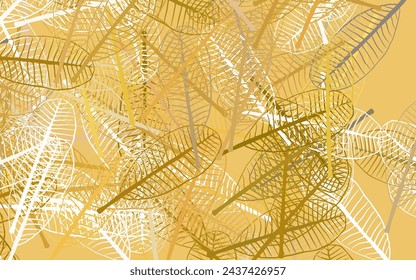 Light Yellow vector elegant pattern with leaves. Shining colored illustration with leaves in doodle style. Pattern for wallpapers, coloring books.