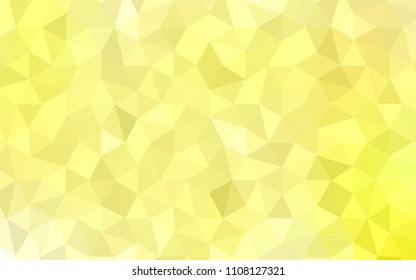 Light Yellow vector gradient triangles pattern. Creative illustration in halftone style with triangles. Template for cell phone's backgrounds.