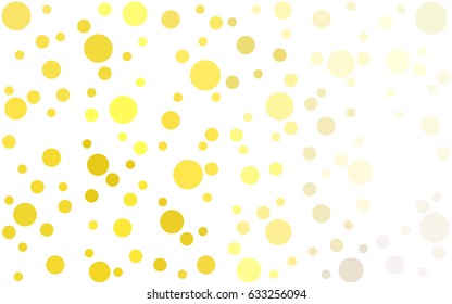 Light Yellow vector illustration which consist of circles. Dotted gradient design for your business. Creative geometric background in halftone style with colored spots.