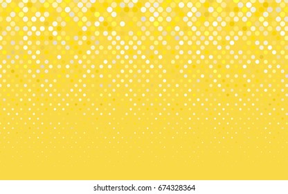 Light Yellow vector illustration which consist of circles. Dotted gradient design for your business. Creative geometric background in halftone style with colored spots.
