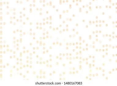 Light Yellow vector layout with algebra elements. Modern geometrical illustration with numerals. Pattern for ad, booklets, leaflets of education.