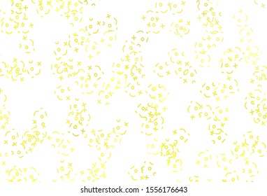 Light Yellow vector layout with algebra elements. Modern geometrical illustration with numerals. Pattern for posters, banners of math books.