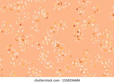 Light Yellow vector layout with algebra elements. Shining colorful illustration with isolated Digit signs. Template for landing page of typography.