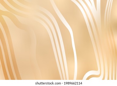Light Yellow vector layout with bent lines. Smart illustration in abstract style with gradient lines.  Texture for booklets, leaflets.