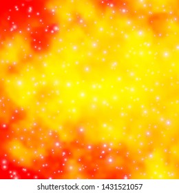Light Yellow vector layout with bright stars. Decorative illustration with stars on abstract template. Best design for your ad, poster, banner.