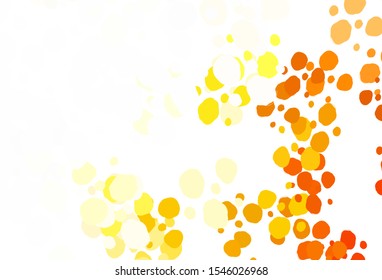 Light Yellow vector layout with circle shapes. Glitter abstract illustration with blurred drops of rain. Pattern for beautiful websites.