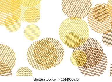 Light Yellow vector layout with circle shapes. Illustration with set of shining colorful abstract circles. Pattern for beautiful websites.