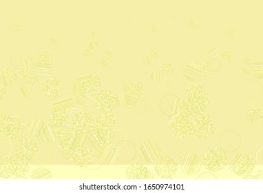 Light Yellow vector layout with circle shapes. Glitter abstract illustration with blurred drops of rain. New template for your brand book.