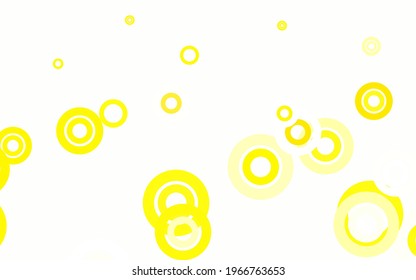 Light Yellow vector layout with circle shapes. Modern abstract illustration with colorful water drops. Pattern for textures of wallpapers.