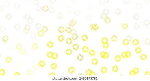 Light yellow vector layout with circle shapes. Abstract colorful disks on simple gradient background. New template for a brand book.