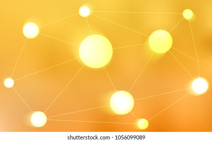 Light Yellow vector layout with circles, lines. Colorful illustration with circles and lines in futuristic style. Pattern can be used for beautiful websites.