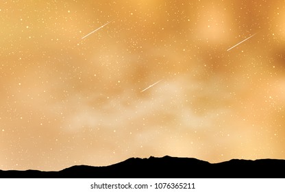 Light Yellow vector layout with cosmic stars. Blurred decorative design in simple style with galaxy stars. Pattern for astronomy websites.