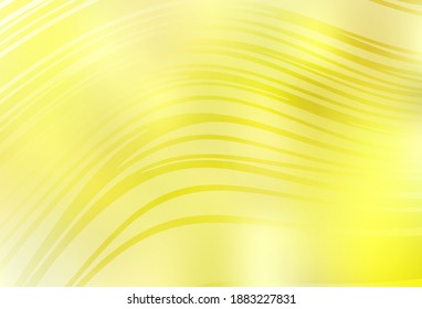 Light Yellow vector layout with curved lines. Shining colorful illustration in simple curve style. Brand new design for your ad.