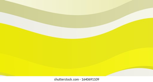 Light Yellow vector layout with curves. Abstract illustration with gradient bows. Pattern for booklets, leaflets.