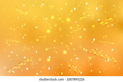 Light Yellow vector layout with festival confetti. Confetti on blurred abstract background with colorful gradient. The pattern can be used for carnival, festival leaflets.