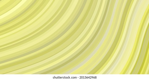 Light Yellow vector layout with wry lines. Abstract illustration with gradient bows. Template for cellphones.
