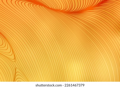 Light Yellow vector layout with wry lines. A shining illustration, which consists of curved lines. Background for cell phone screens.