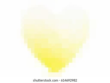 Light Yellow vector love background with heart. Paper note. Valentine's greeting polygonal card. rectangular illustration for your business. Stock template for your design.
