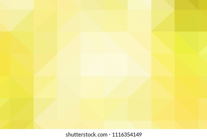 Light Yellow vector low poly cover. Triangular geometric sample with gradient.  Template for cell phone's backgrounds.