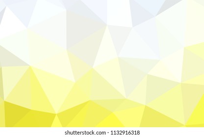 Light Yellow vector low poly cover. Colorful illustration in polygonal style with gradient. Triangular pattern for your design.