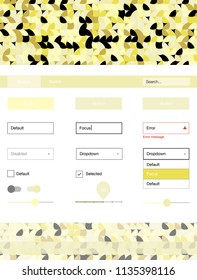 Light Yellow vector Material Design Kit with dots. Simple Material Design Kit with colorful dots in header. This sample is for your website.