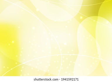Vector amarillo claro Ilustración abstracta moderna con puntos coloridos, líneas. Ilustración abstracta brillante con gotas borrosas de lluvia. Diseño elegante para tapices.