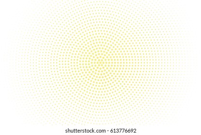 Light Yellow vector modern geometrical circle abstract background. Dotted texture template. Geometric pattern in halftone style with gradient. 