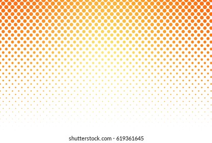 Light Yellow vector modern geometrical circle abstract background. Dotted texture template. Geometric pattern in halftone style with gradient. 