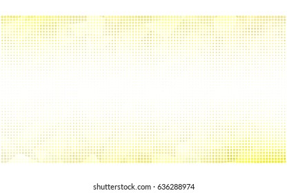 Light Yellow vector modern geometrical circle abstract background. Dotted texture template. Geometric pattern in halftone style with gradient. 