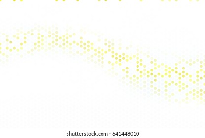 Light Yellow vector modern geometrical circle abstract background. Dotted texture template. Geometric pattern in halftone style with gradient. 