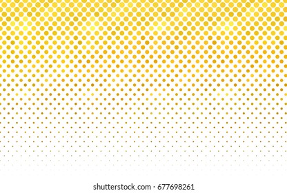 Light Yellow vector modern geometrical circle abstract background. Dotted texture template. Geometric pattern in halftone style with gradient. 