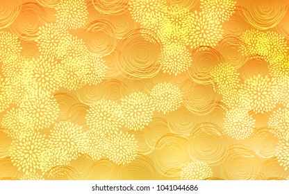 Light Yellow vector natural abstract design. A vague abstract illustration with flowers in doodles style. The pattern can be used for coloring books and pages for kids.