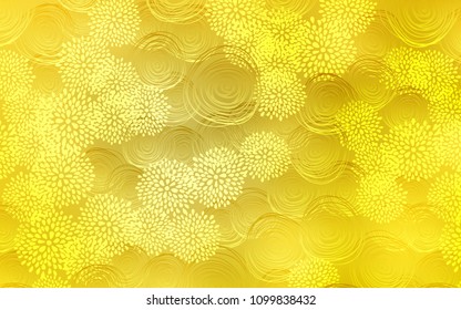 Light Yellow vector natural abstract background. flowers on elegant natural pattern with gradient. The pattern can be used for heads of websites and designs.