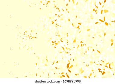 Light Yellow vector natural artwork with leaves. Creative illustration in blurred style with leaves. Brand new style for your business design.