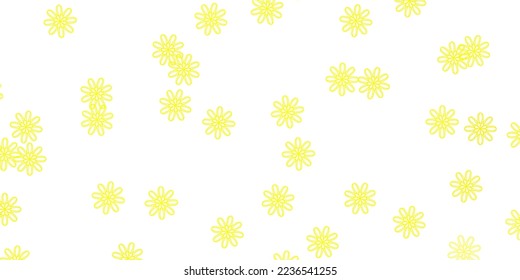 Light Yellow vector natural artwork with flowers. Abstract illustration with flowers in Origami style. Colorful pattern for spring parties.