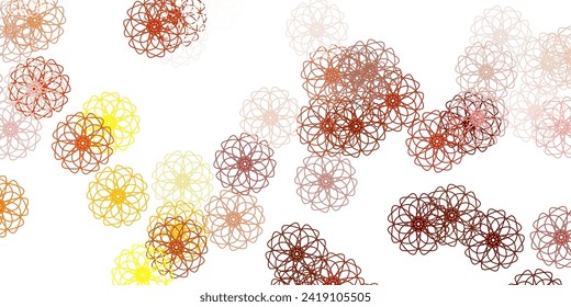 Light yellow vector natural artwork with flowers. Abstract illustration with flowers in Origami style. Smart design for leaflets, books.