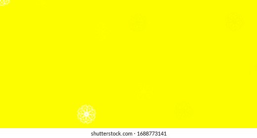 Vector amarillo claro fondo natural con flores. Ilustración abstracta con flores de estilo Origami. Diseño elegante para envolturas, tapices.