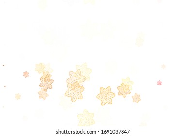 Light Yellow vector natural background with flowers. Decorative design of flowers on white background. Colorful pattern for kid's books.