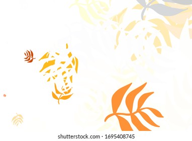 Light Yellow vector natural background with leaves. Brand new colored illustration in blurry style with leaves. The best design for your business.